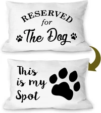 Funny This Is My Spot Dog Paw Soft Reversible Throw Pillow Cover, Reserved for t