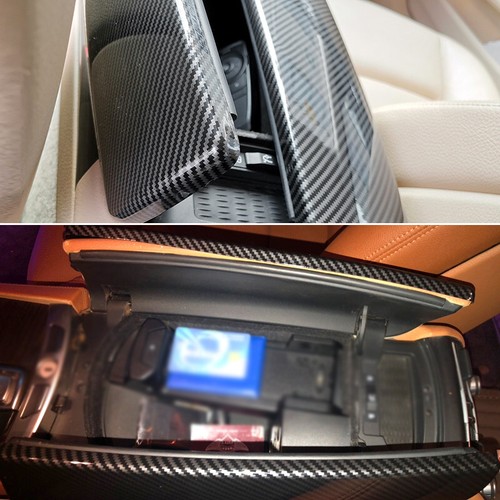 For BMW X5 X6 E71 E70 2007-2013 Carbon Fiber Color ABS Center Armrest Box Cover - Picture 2 of 7