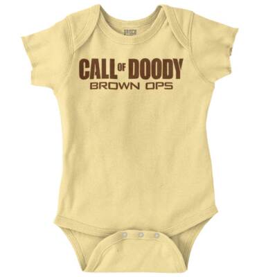 Call Of Doody Funny Brown Ops Gaming Gamer Unisex Baby Infant Romper Newborn