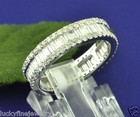 2.30 ct 18k Solid White Gold Baguette Eternity Band Natural Diamond Ring  Size 6 — photo 3