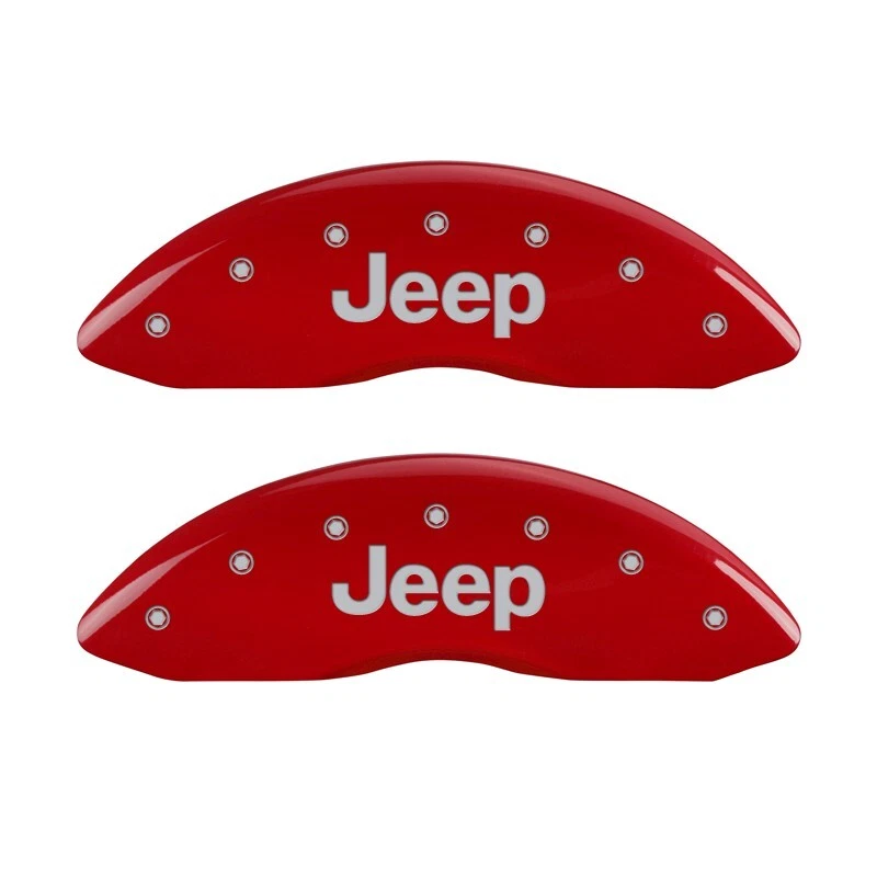 2006-2010 "Jeep" Commander Front + Rear Red MGP Brake Disc Caliper Covers - Image 2 of 4