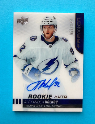 Alexander Volkov 2019-20 UD Premier RC Auto 063/149  #ARA-AV Tampa Bay Lightning