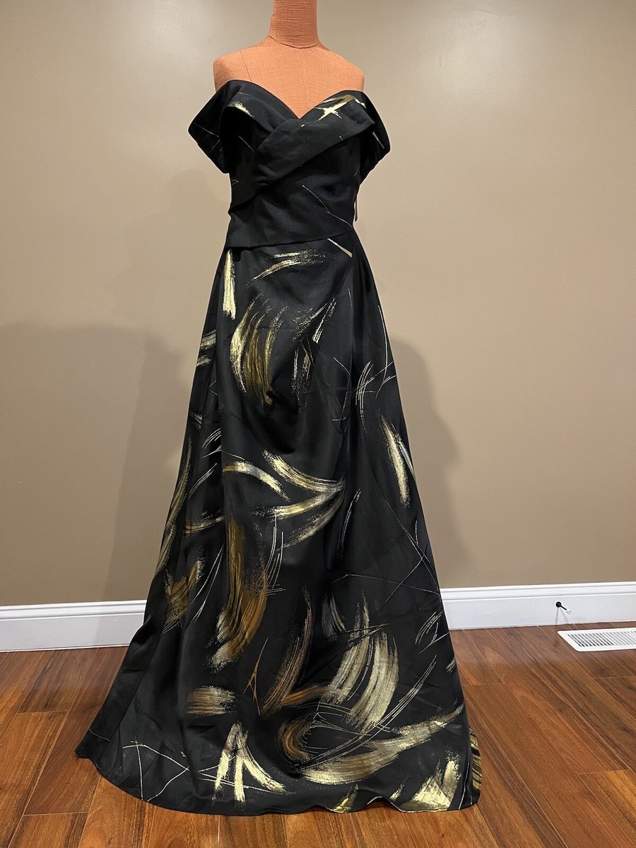 rene ruiz dresses Collection Off-the-Shoulder Printed Organza Ball Gown FIT About 64 from shoulder to hem Model measurements Rene Ruiz Collection Women's Jacquard