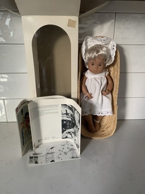 12'' Vintage 502 Baby Sasha Doll Sundress Fair Hair,Tag And Box,Made In England.