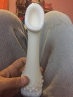 Vintage white milk glass hobnail bud vase — photo 2