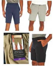 Banana Republic Men's Flat Front Shorts Stretch Blue Tan Black 30 32 40