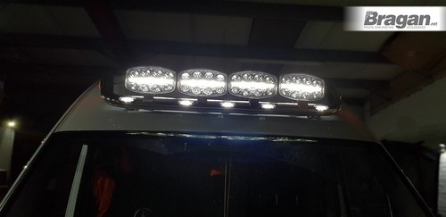 Roof Bar B1 + LEDs To Fit MAN TGE 2017+ Front Medium High Front Stainless Steel - Picture 4 of 11