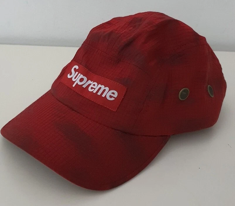 SS22 Supreme Cassé Camouflage Camping Cap Red Boîte Chapeau Logo Made IN USA New