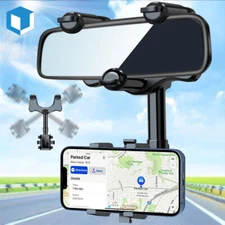 Universal 360 Rotation Car Rear View Mirror Mount Holder for GPS Mobile Phone