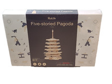 Rolife 275pcs DIY 3D Five-storied Pagoda Wooden Puzzle Game Assembly Toy Gift