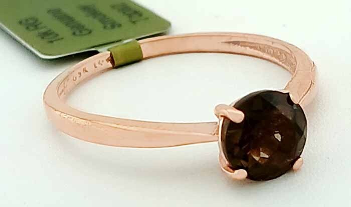GENUINE 1.12 Cts SMOKY TOPAZ RING 10k ROSE GOLD - Free Certificate Appraisal