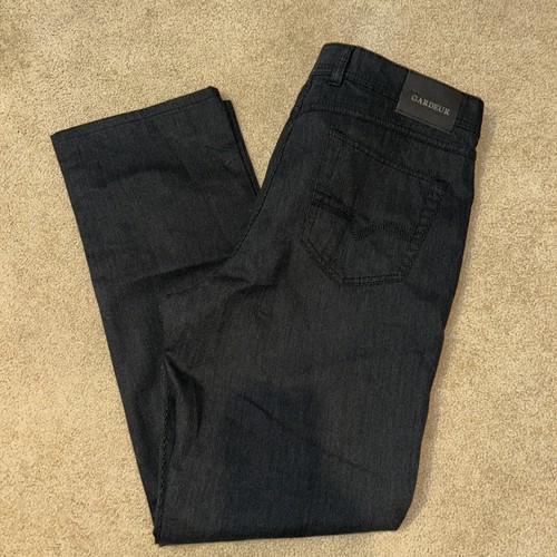 NWOT Atelier Gardeur Nigel 1 Regular Fit Black Corduroy Pants 40X32 Cotton Blend