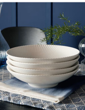 Denby White Porcelain Pasta Bowls Set of  4