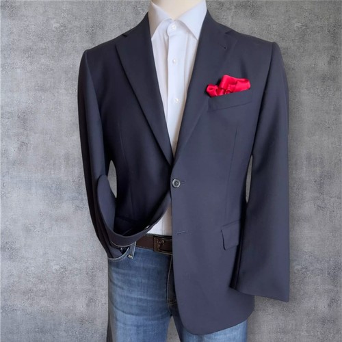JOSEPH FEISS Mens Navy Blazer 40R WOOL Sport Coat Two Button Jacket - Picture 8 of 12