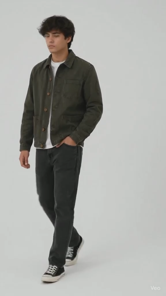70s French Chore Jacket Moleskin Workwear - Racing Green, Cotton