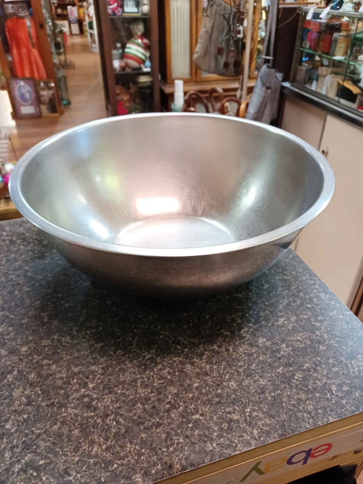 Vtg Vollrath 13 Quart Large Stainless Steel Mixing Bowl Flat Base Bowl 16-1/4"