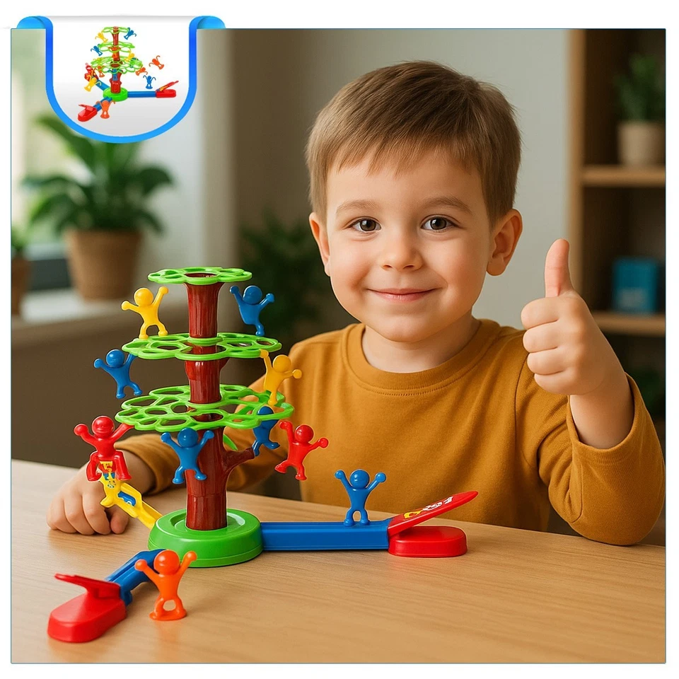 Kids Playset Jumping Monkey Tree Family Board Game Educational Toy 1-3 Players - Image 2 of 4