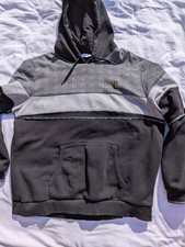 Next Men XXL Hoodie Black Grey Check Stag Hood Sweatshirt Excellent Con Oversize