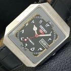 VINTAGE SEIKO 5 AUTOMATIC 6309A JAPAN MENS ARABIC BLACK DIAL WATCH a702532-1