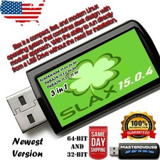 SLAX Linux 3-in-1 Bootable USB Drive Slackware 15.04 Debian 12.2.0 64 32 Bit