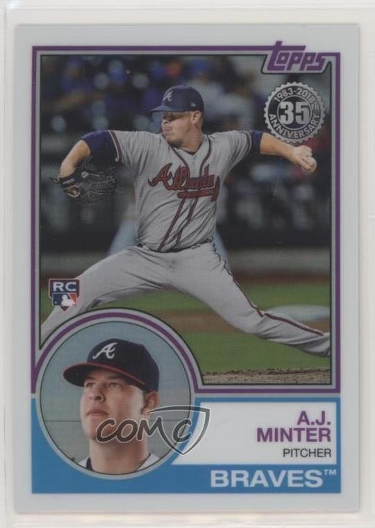2018 Topps Silver Pack 1983 Topps Design Chrome Series 2 AJ Minter #81 0o6v