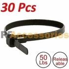 30 Pcs 12" inch Heavy Duty Releasable 50 Lbs Nylon Cable Zip Ties Black Wire