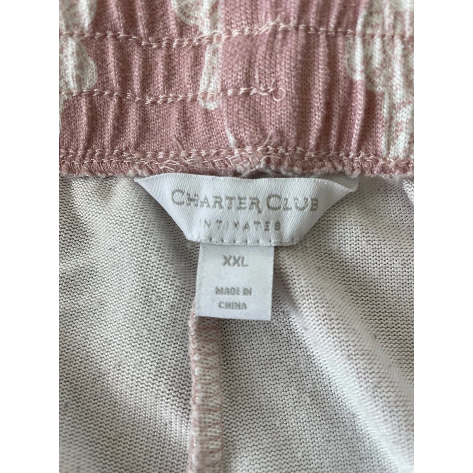 Charter Club Pajama Pants Womens XXL Pink Floral Print Loungewear Sleepwear - Image 4 of 4