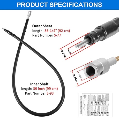 Flexshaft Inner Shaft & Motor Cable Outer Sheath Set for Foredom CC LR S SR TX - Bild 8 von 11