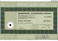 Badenwerk 1973 Karlsruhe Mannheim Freiburg Breisgau Waldshut EnBW 500 DM Ryburg