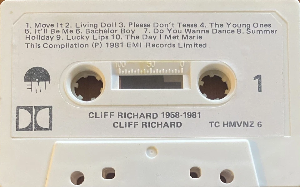 Cliff Richard 1958 - 1981 Twenty Original Hit Recordings New Zealand Cassette - Image 3 of 4
