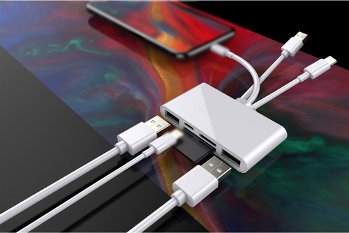 For IPhone/iPad 5 In 1 Memory Card Reader USB 3.0 OTG Adapter SD Card Reader - Afbeelding 7 van 9