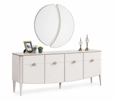 Esszimmer Sideboard mit Spiegel Buffet Schrank Anrichte Kommodenschrank - Bild 1 von 3