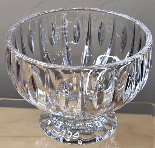 VTG! Waterford Marquis Pedestal Sheridan Crystal Round Footed Bowl  H 4.25 in