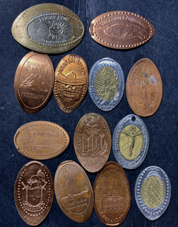Old WORLD ELONGATED SOUVENIR COINS ALL FOREIGN (GERMANY MEX NETH) LOT U31