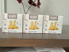 NEW BIBS Bottle Nipples Natural Rubber Latex 2 Fast  1 Medium Flow 