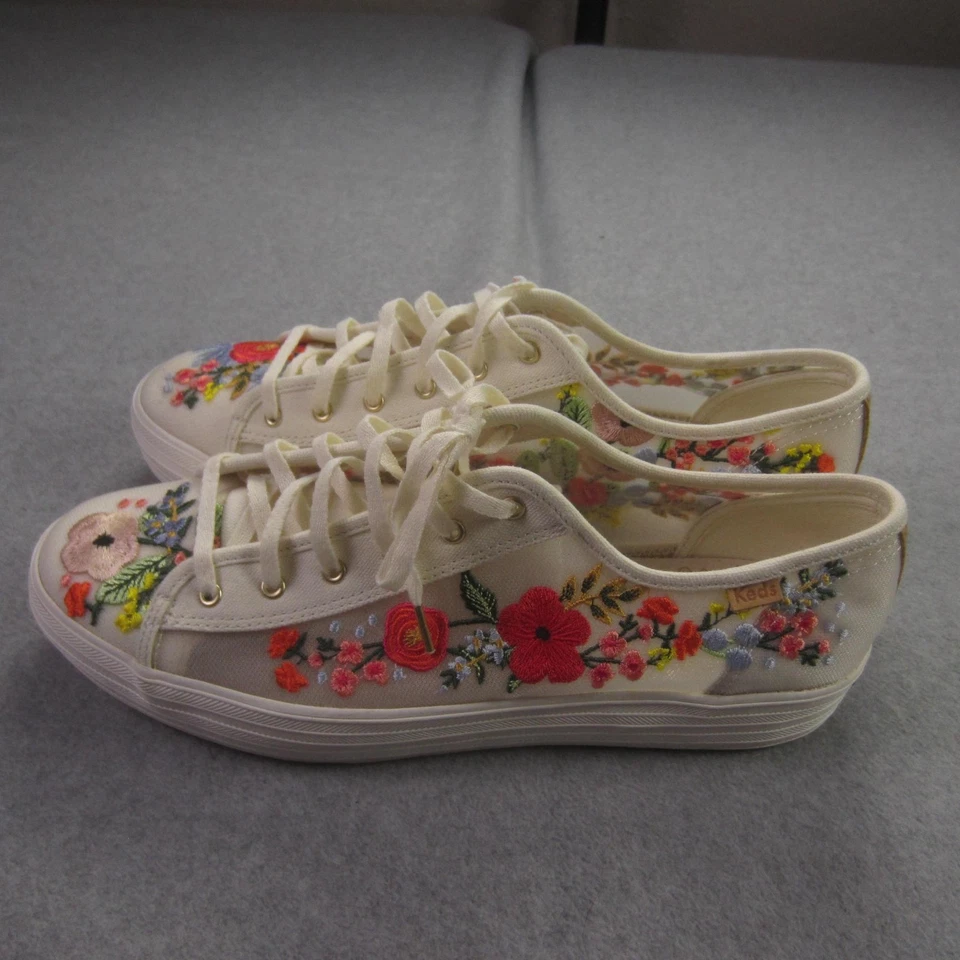 Zapatos Keds Mujer Talla 11 Crema Rifle Paper Co Floral Bordado WF62675 Foto 3 de 4