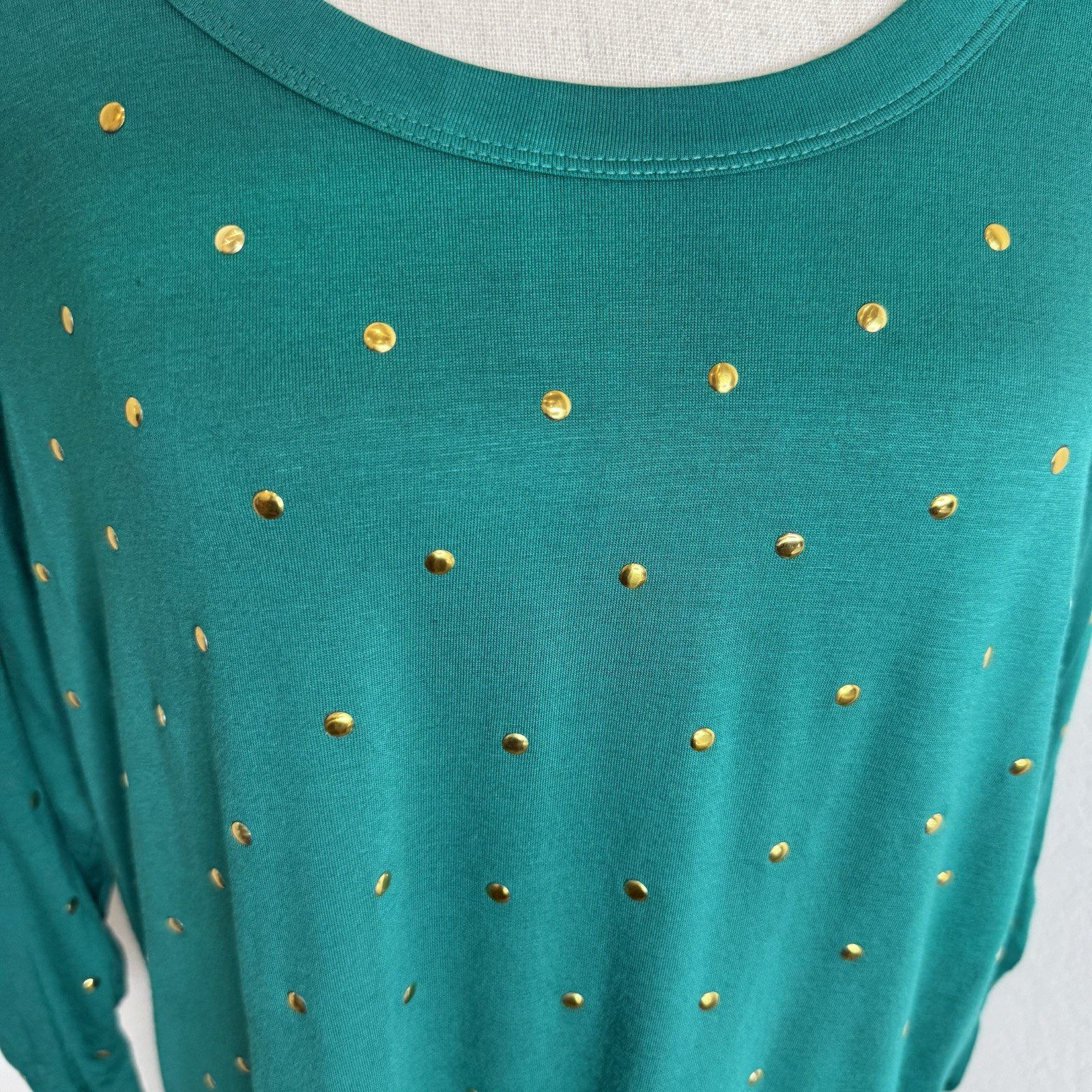 Grace Elements Small Gold Silver Studded Ruched 3… - image 4