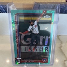 2025 Topps Chrome Logofractor Aqua Refractor Adolis Garcia #293 Rangers /199