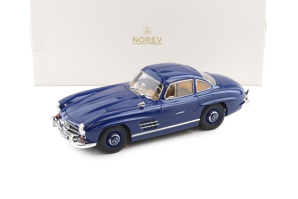 1:18 Norev Mercedes 300 Sl FlüGeltüRer Gullwing 1954 Blue/ Brown Interior 183852-image