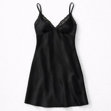 Vintage Black Nylon Full Slip Lace Trim JCPenney ILGWU 34 Lingerie 70s
