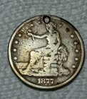 1877 s Trade dollar silver coin / damaged
