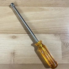 Vintage Vaco 5/16" Nut Driver 6" Hollow Shaft S106 Orange Handle 9 5/8” OAL USA