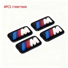 4pcs FOR BMW M SPORT ALLOY WHEEL BADGE STICKER EMBLEM DECAL BMW 17MM * 9MM 🔥🔥