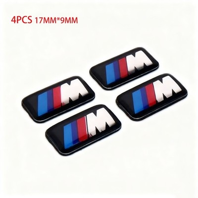 4pcs FOR BMW M SPORT ALLOY WHEEL BADGE STICKER EMBLEM DECAL BMW 17MM X 9MM   