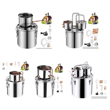 Moonshine Still Water Alcohol Distiller 3-13.2Gal w/Thumper Keg & 8W Water Pump