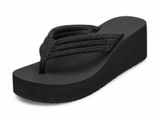 Women's Platform Flip Flops Wedge Sandals Beach Casual Summer Comfort Slippers