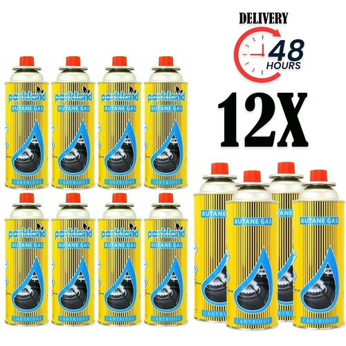 12 x BUTANE GAS BOTTLES CANISTERS FOR PORTABLE STOVES COOKERS GRILL