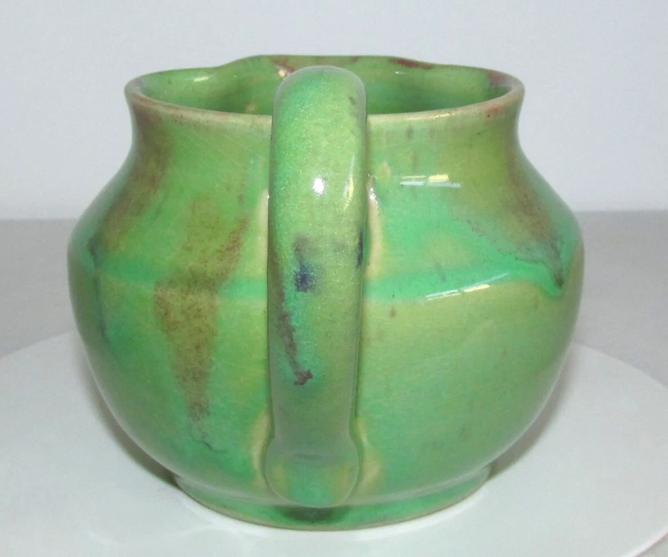 Australian Pottery Signed Remued No56 Early Series Squat Jug - Green & Red - image 4 of 4