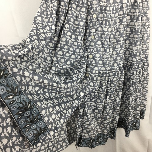 New Marea Flounce Shirt Dress Buestone Tie Waist Button-front Cotton Maxi Size L - Picture 8 of 18