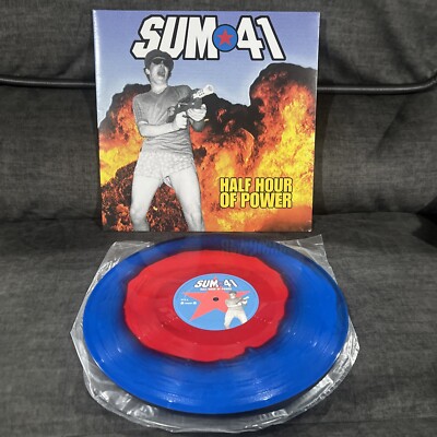 Sum 41 RARE Red & Blue Haze Colored Vinyl Record HALF HOUR OF POWER Album LP